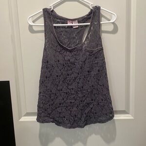 Grey lace tank